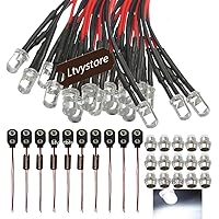 10 x 12v 5mm Pre wired LEDs Flickering Candle Amber Orange