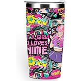 Inspired Anime Merch Tumbler, Kawaii Gifts Coffee Mug for Lovers, Fans, Women, Girls, Sister - Friendship Birthday Christmas 20 Oz Stainless Steel Travel Thermos Insulated Cup