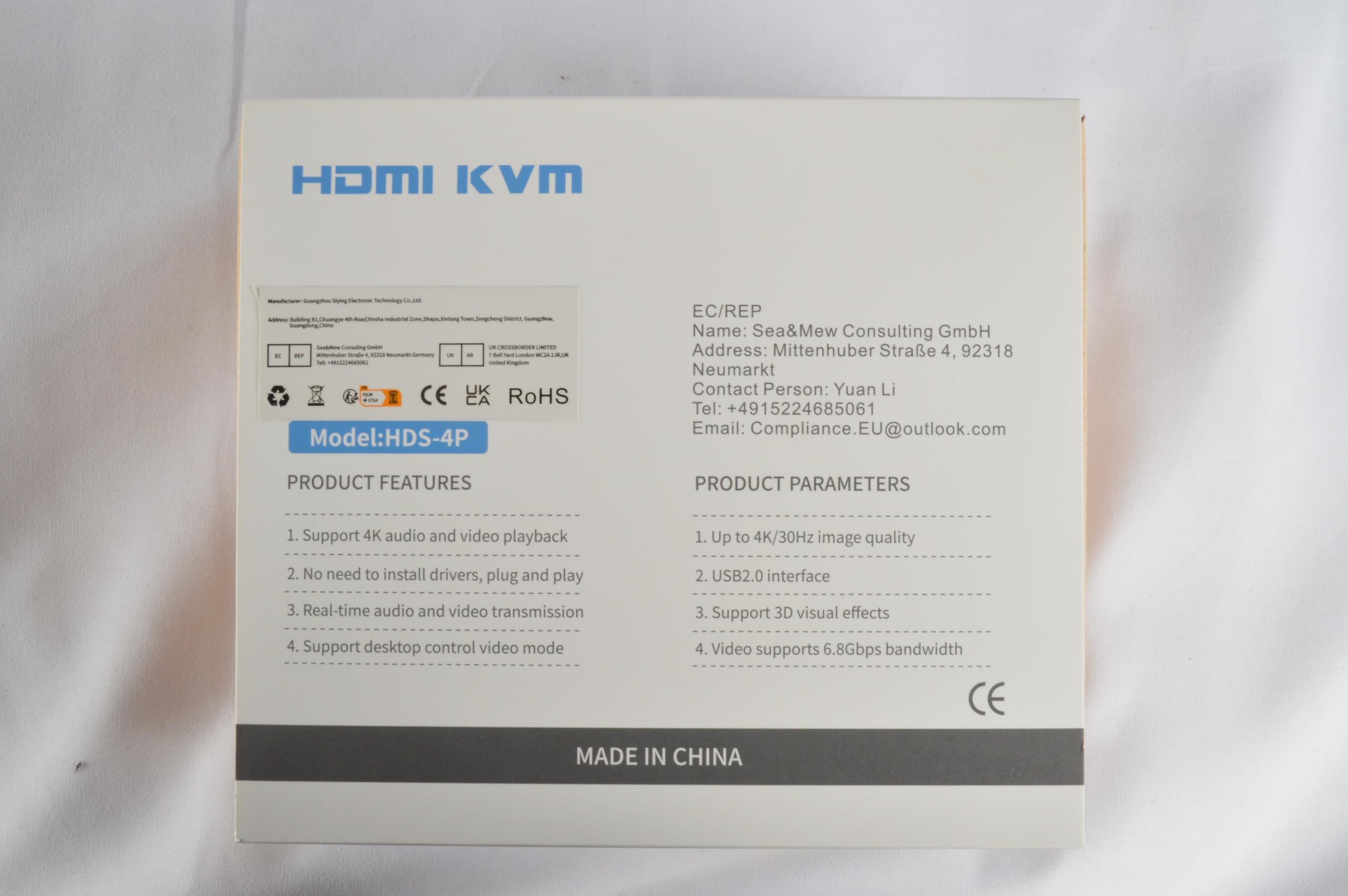 TCNEWCL KVM Switch 4 Port, HDMI KVM Switcher 4Kx2K@30Hz for 4 Computers Sharing 1 HD Monitor and 3 USB Devices Keyboard Mouse Printer,Including 4*KVM Cables &1* Wire Desktop Controller