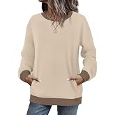 WIHOLL Crewneck Sweatshirts Women Pockets Long Sleeve Tops Fall Fashion | Winter Clothes 2026, Pullover, Cozy, Comfy, Lightweight