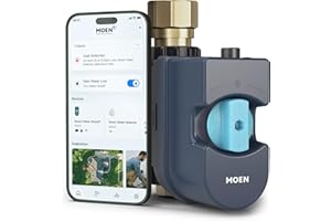 Moen Flo Smart Water Monitor and Automatic Shutoff Sensor, Wi-Fi Connected Water Leak Detector for 1-Inch Diameter Pipe, 900-006