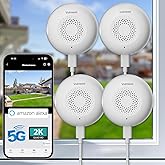volmees 2K Window Security Camera - 4 Pack, Color Night Vision, 2.4/5GHz Wi-Fi, AI Motion/Human Detection, Real-time Alarm, 2-Way Audio, 24/7 Recording, Easy Install