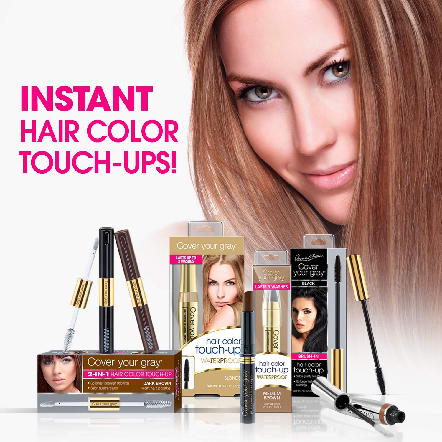 Cover Your Gray Fill in Powder - Medium Brown- Root Cover Up and Hair Volumizing Powder, Hair Filler For Thinning Hair, Root Touch Up Powder, Instantly Fills In Thinning Areas : Hair And Scalp Treatments : Beauty