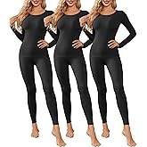 Ekouaer 3 Pack Thermal Underwear for Women Long Johns Long Sleeve Base Layer Thermals Cold Weather Sets