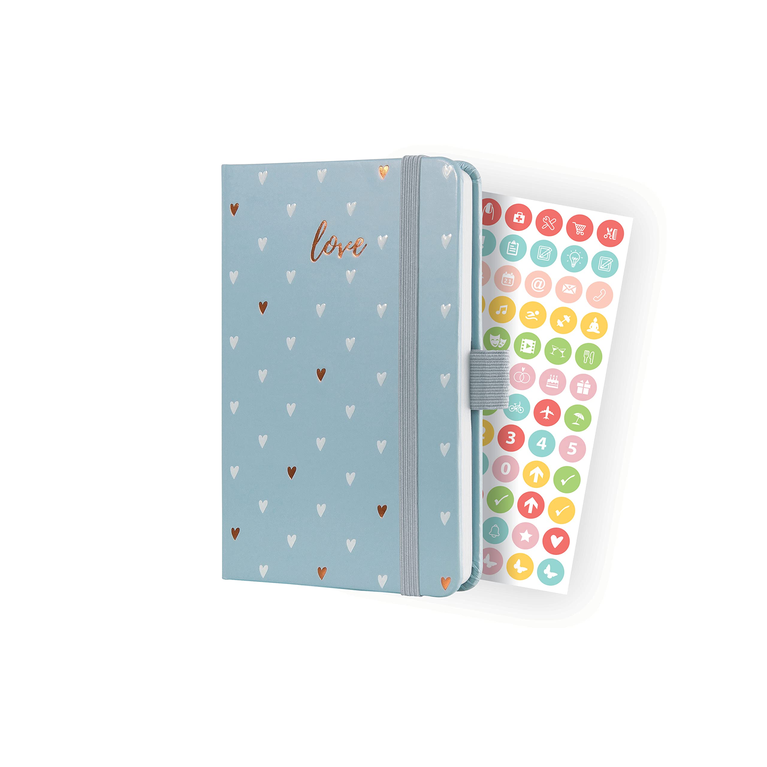 SIGEL J3334 Jolie Weekly diary 2023 - Grey Love - 9,5 x 15 cm - hardcover - 174 pages - grey