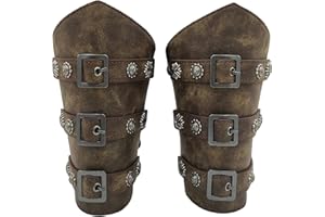 Medieval Arm Guards Buckle Leather Armour Retro Wrist Gauntlets Viking Bracers Arm Cuff LARP Archery Costume Accessories