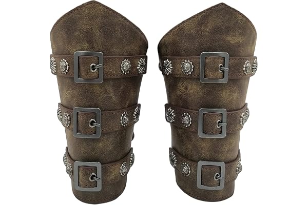 Medieval Arm Guards Buckle Leather Armour Retro Wrist Gauntlets Viking Bracers Arm Cuff LARP Archery Costume Accessories