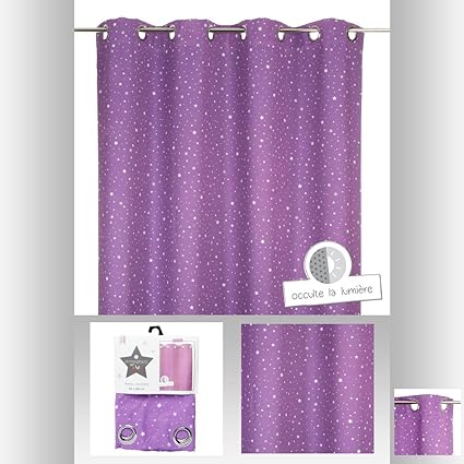 Rideau Occultant Violet Etoile Pour Chambre Enfant Amazon Fr Cuisine Maison