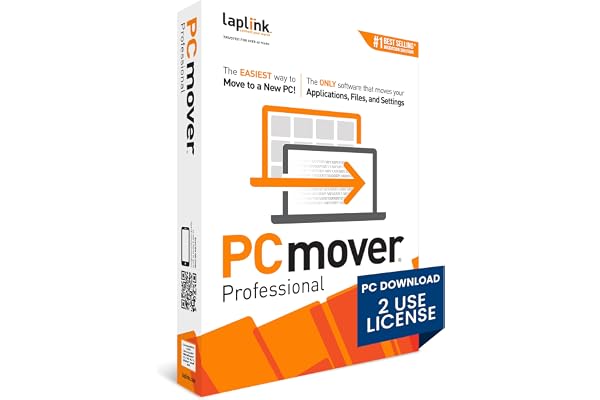 Laplink PCmover Professional | Instant Download | 2 Use | Moves Applications, Files, and Settings to Your New PC