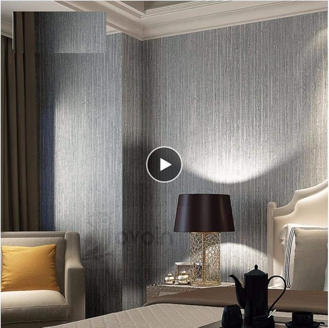 Tema gris claro metálico Vinilo Plata Hierba Papel pintado Rollo