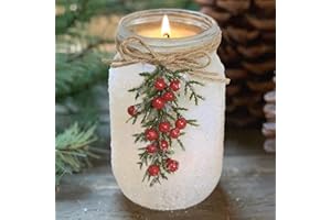 MOREDOTS Christmas Decorations - Christmas Decor- 18 Oz Winter Mason Jar Candle - Unique Christmas Gifts for Women Her Adults Teachers Mom - Rustic Farmhouse Xmas Decoration for New Home Room Indoor Tables