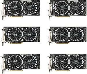 uShopMall&amp;MSI WT73VR1205TAA 6 Packs of MSI VGA Graphic Cards RX 580 Armor 8G OC for Etheruem Zcash Cryptocurrency Mining (Pack of 6)