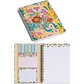 A5 Spiral Sticky Notebook,with 9 pads of decorated sticky notes and a handy notebook for Bible study Note Pads Teacher Appreciation Gift Writing Memo Pads School Office Supplies and Daily Life Organization (Enthusiasm)
