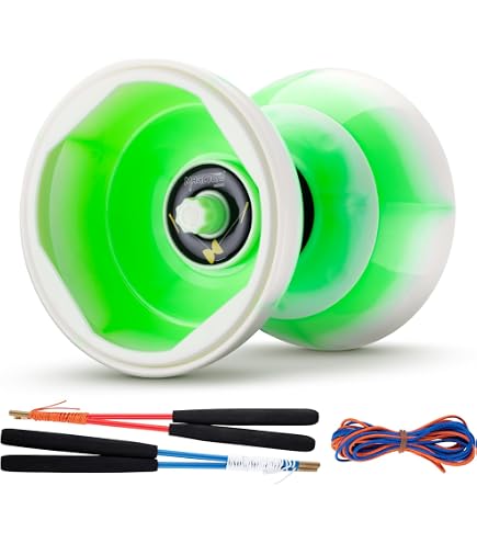 Diabolo LED à Roulements à Billes - Kit Complet Avec Baguettes Et Corde - Lumière Changeante - Pour Débutants Et Pros - Jouet De Jonglerie En Caoutchouc Souple - 12