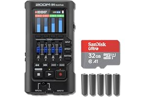 STREAMEYE Zoom R4 MultiTrak 32-Bit Float Digital Recorder and USB Audio Interface with AA Batteries and 32GB microSD Card
