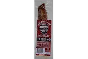 AMPED UP RIFFS SMOKEHOUSE Bacon On The Go by Riffs Smokehouse - SWEET & SPICY - Pack of 12 Individually Sealed Strips of Bacon