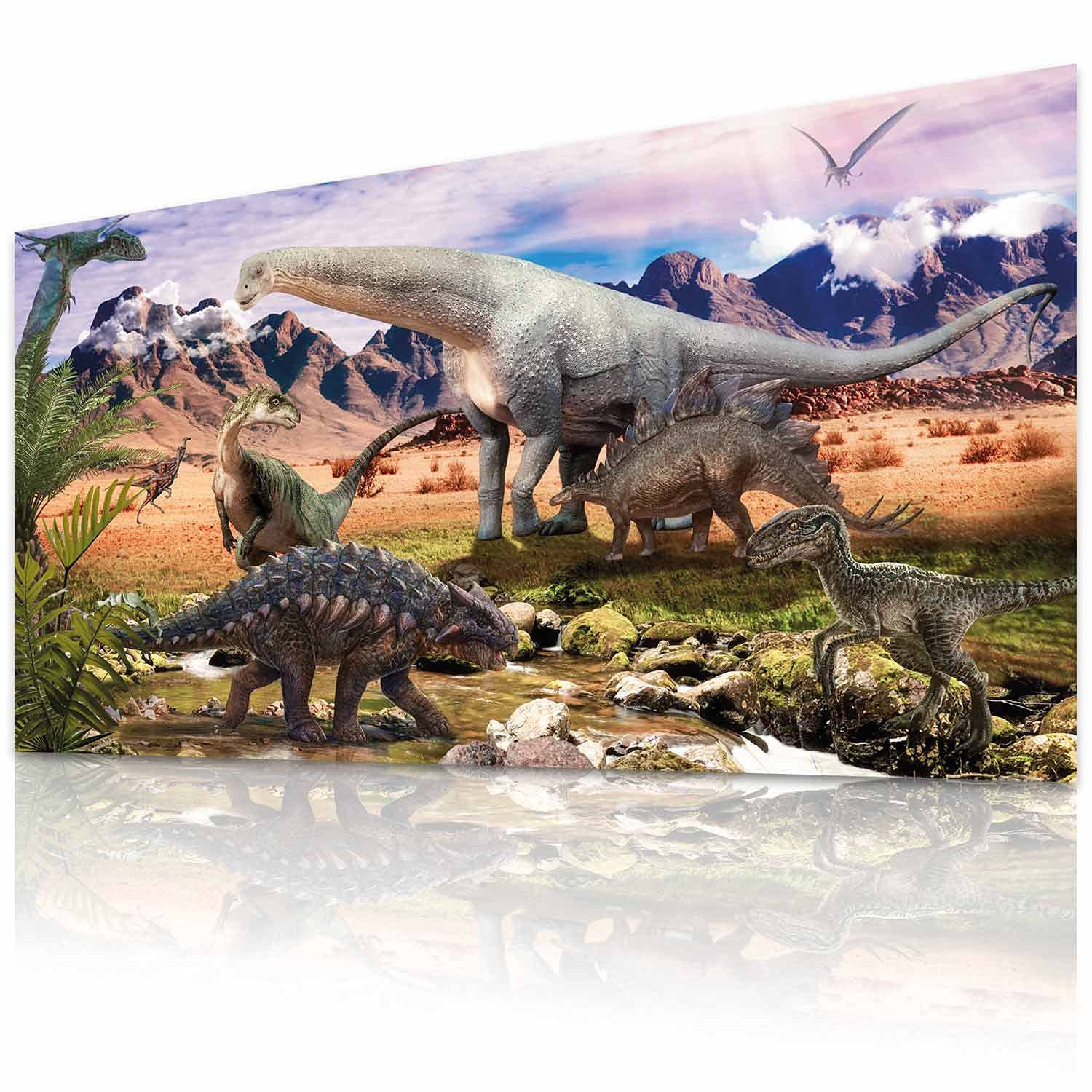 GOODS+GADGETS Dinosaur Kids Poster Dino XXL Kids Room Dino World Wall Art Adventure Deco for Kids 90 x 45 cm (Dinosaur Steppe Landscape) — image 1