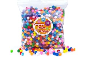 FKEYTO 1000pcs Craft Pom Poms, 1cm Fuzzy Pompom Puff Balls for DIY Arts, Crafts Projects, Home Decorations