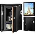 ANZAKY Hidden Safe with Lock, Wooden Picture Frame Diversion Safe, Large Hidden Money Safe with Customizable Foam, Hidden Compartment, Secret Decor Concealment Furniture, 11 x 14 inchs, Black
