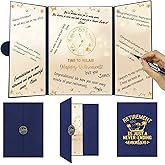 Trgowaul Retirement Party Decorations, Happy Retirement Guest Book Alternative, Blue Gold Happy Retirement Signature Book, Funny Card Congrats Retired Party Supplies Gifts Sign for Men Women Coworkers