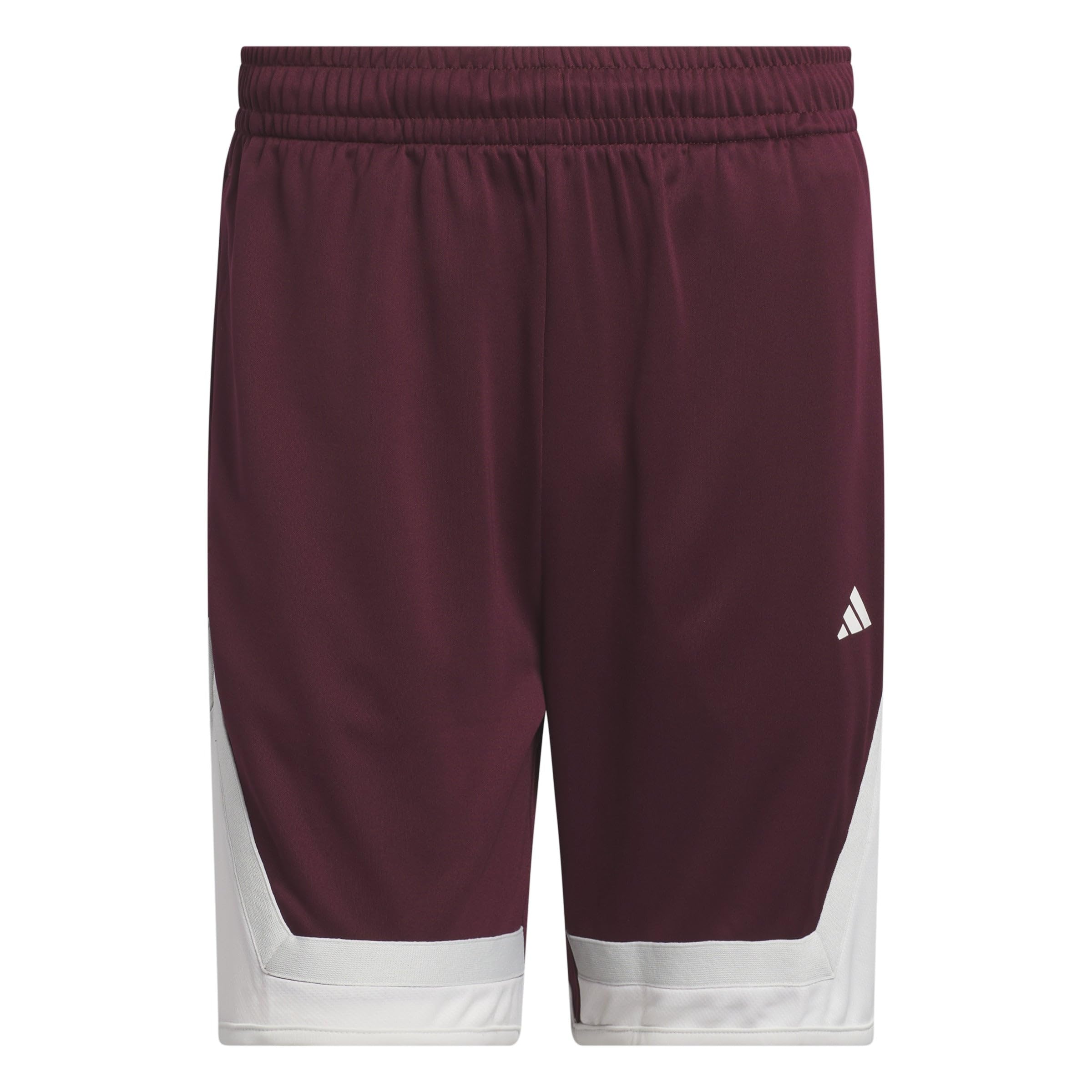adidas Men’s Pro Block Basketball Shorts, Maroon/Cloud White
