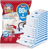 BoxLegend Vacuum Storage Bags 15 Pack Double Zip 80 micron 5L 5M 2S