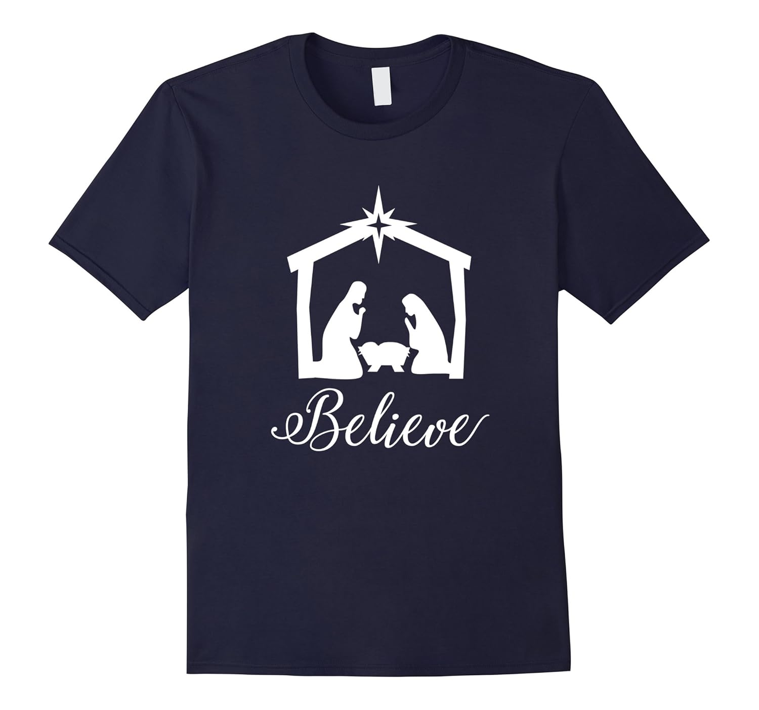 Believe Nativity T shirt Christmas Nativity Shirts-Rose