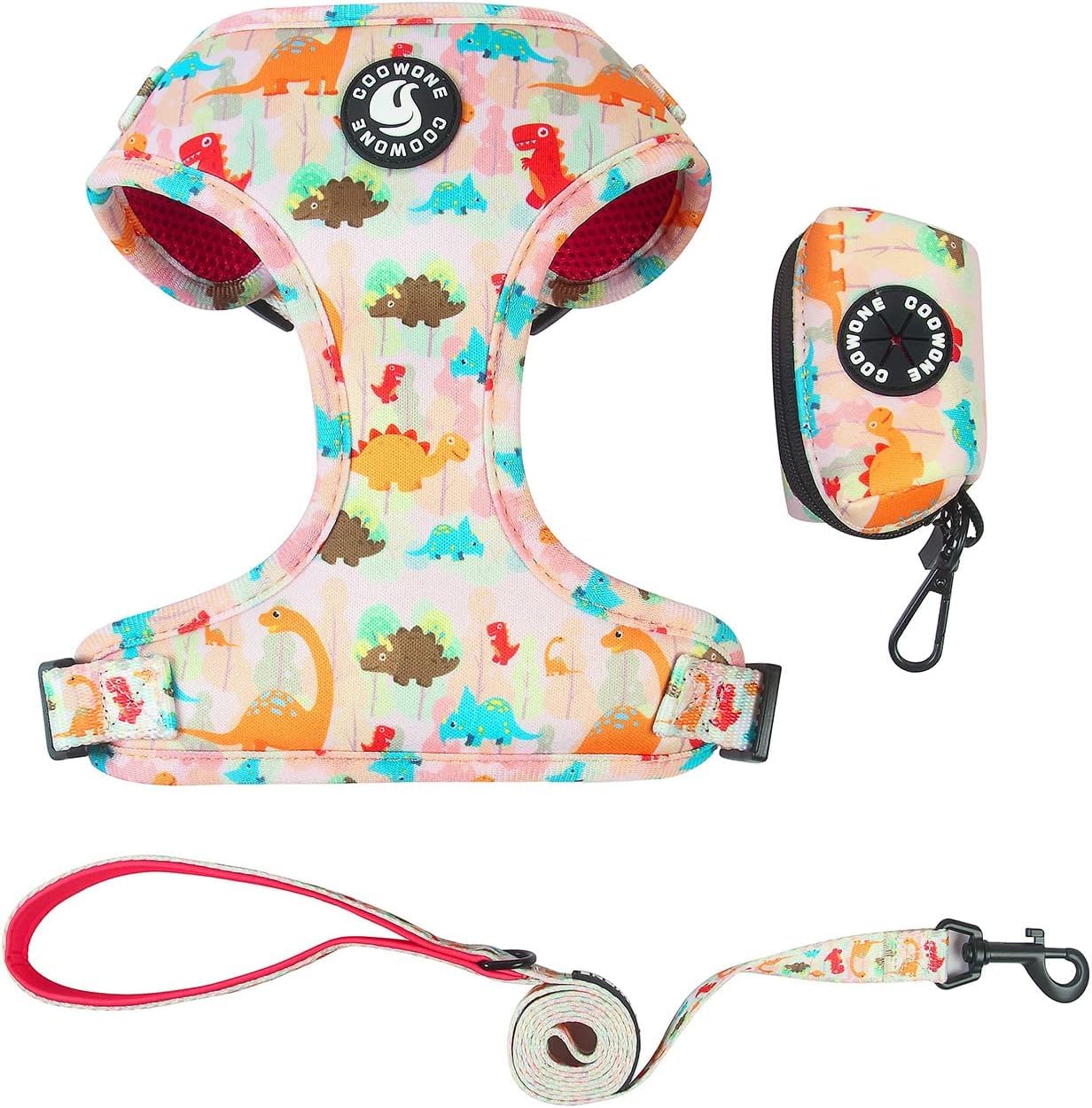 Dog Harness and Leash, Poop Bag Holder 3 Sets, Easy Walk No Pull Adjustable Puppy Cat Vest Harness with Soft Mesh Padded, Pet Supplies for Extra-Small/Small Medium Dogs Kitten — image 1