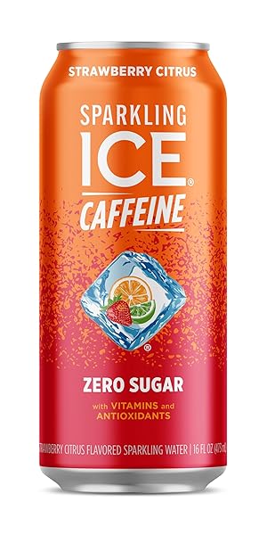 SPARKLING ICE CAFFEINE, STRAWBERRY CITRUS SPARKLING WATER WITH...