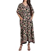 Miss Lavish London Women’s Kaftan Maxi Dress, Resort Wear Up, Plus Size Swim Coverup, Cruise, Lounge Kaftan, Casual Wear