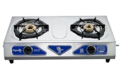 Pigeon by Stovekraft Stainless Steel Duo LPG Stove, 2 Burner