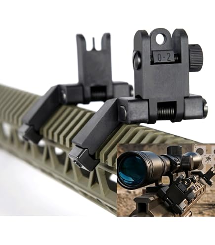 Amazon.com: Classic 45 Degree Offset Iron Sights| Flip Up Fiber