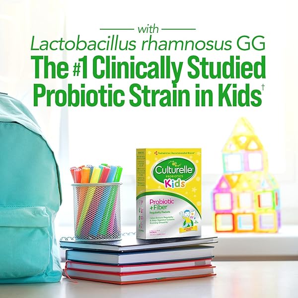 CULTURELLE KIDS PROBIOTIC + FIBER PACKETS (AGES 1+) – 60 COUNT – DIGESTIVE HEALTH & IMMUNE SUPPORT – HELPS RESTORE REGULARITY