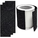 PUREBURG Replacement Filter Set Compatible with Hunter HP400 Cylindrical Tower Air Purifier,H13 True HEPA + 4 x Activated carbon Pre-Filter Air Clean Dust VOCs