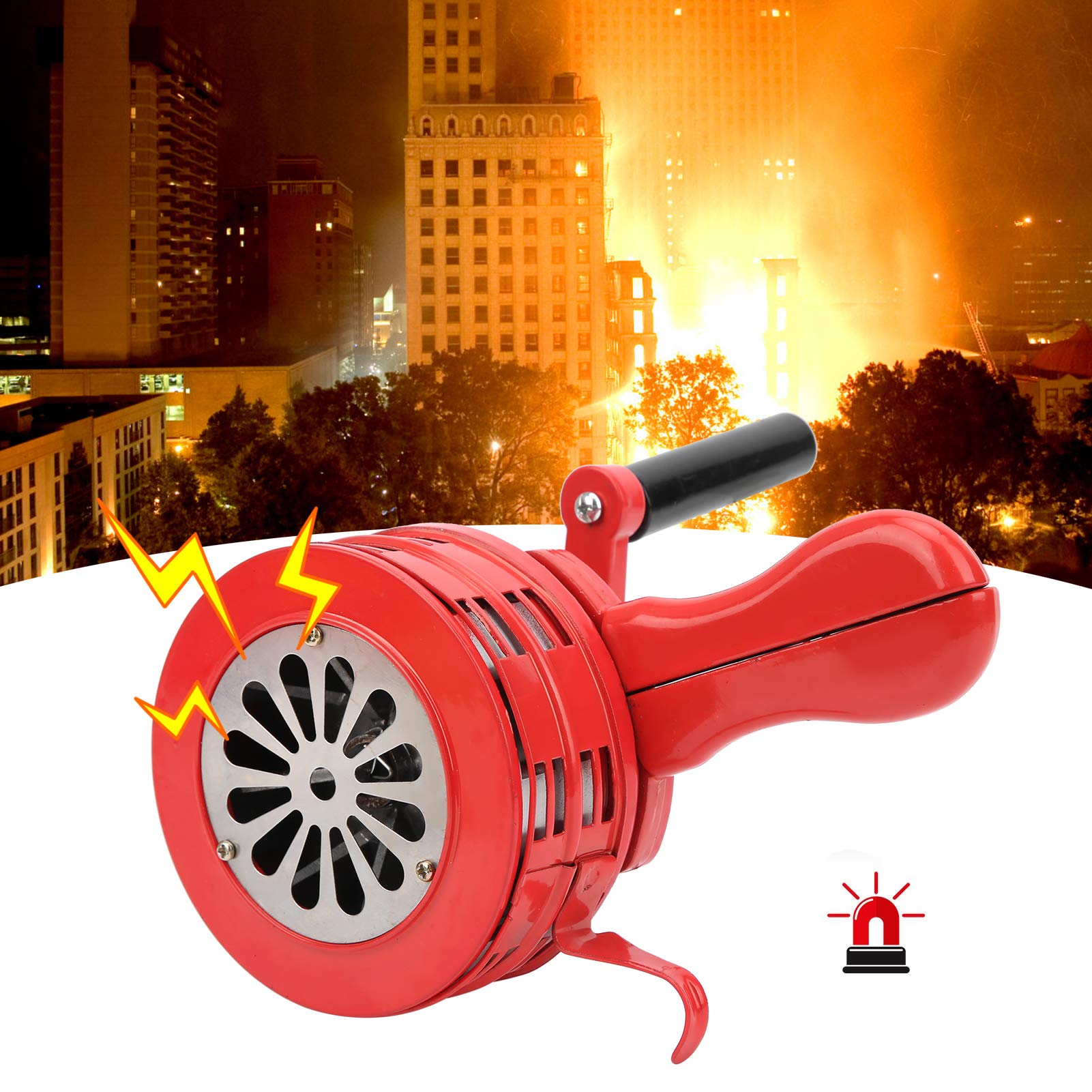 Hand Crank Alarm Air Raid Horn Manual Operated Siren Horn Handheld Fire Alarm Warning Construction Air Horn 120DB