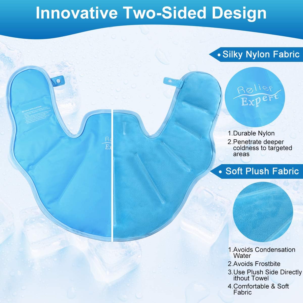 Relief Expert Large Neck Shoulder Ice Pack for Injuries Reusable Gel Cold Pack Wrap for Upper Back Pain Relief Cold Compress Therapy for Swelling, Bruises, Surgery: Health & Personal Care