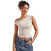 SUUKSESS Women Off Shoulder Tops Sleeveless Shirts Y2K Going Out Crop Tank Top