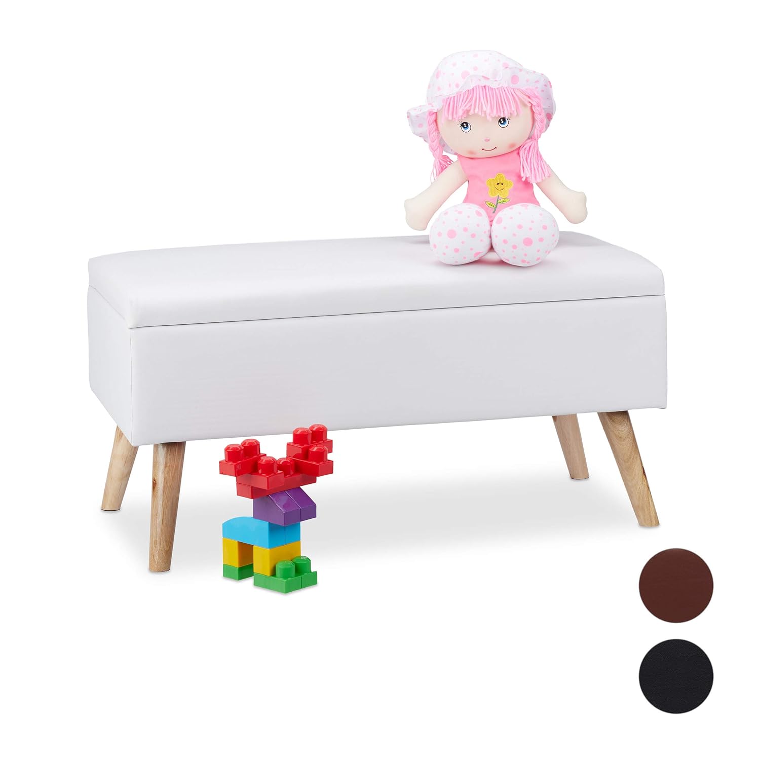 Relaxdays Banco Almacenamiento 40 L Blanco 40 X 80 X 39 5 Cm | mejor