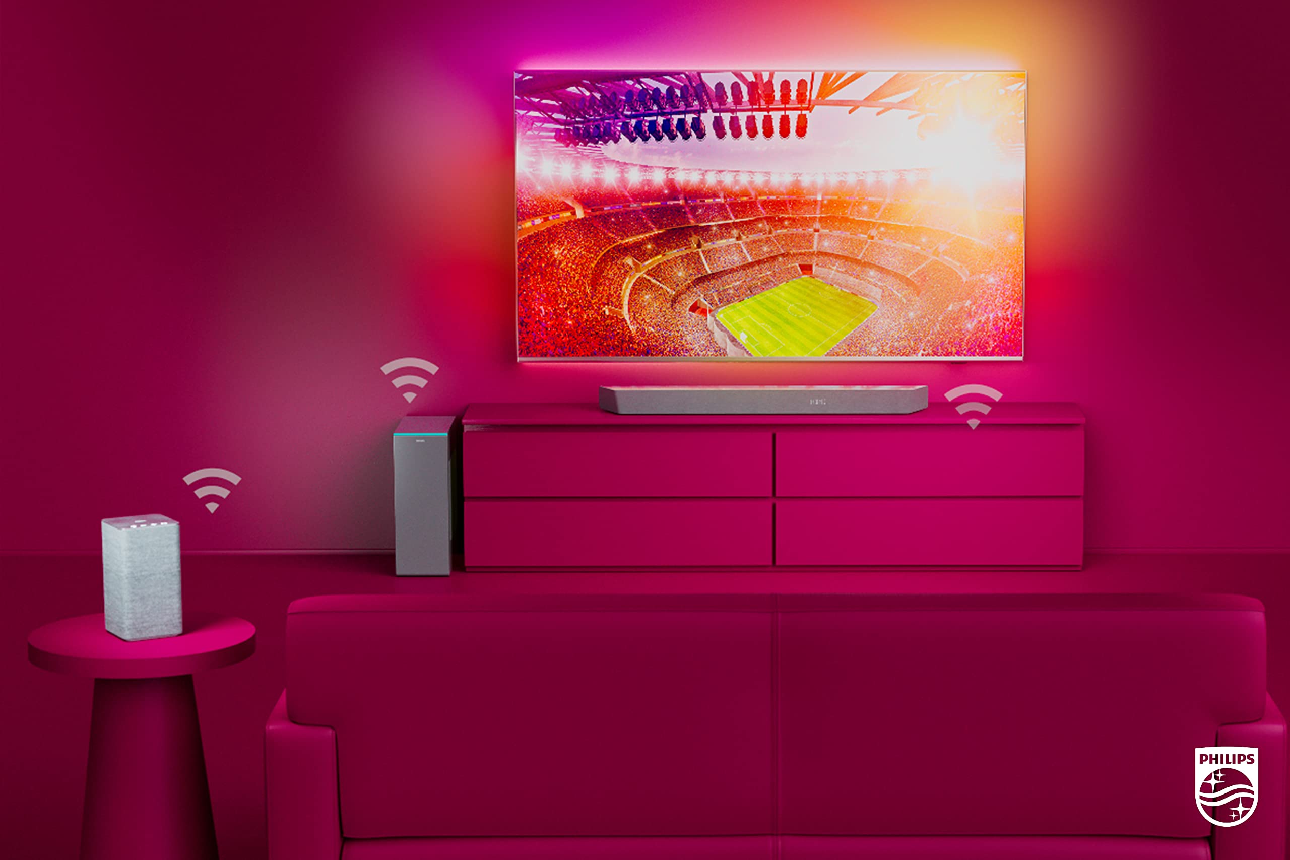 PHILIPS B8507B 3.1-Channel Soundbar with Wireless Subwoofer and Dolby Atmos - Black