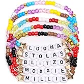 AICase for Helluva Boss Merch Gifts Toys Inspired Bracelets 5 Pcs Stackable Stretch Beaded Friendship Bracelets Party Decorations Costume Cosplay Merchandise Gifts for Fans Women Birthday Christmas
