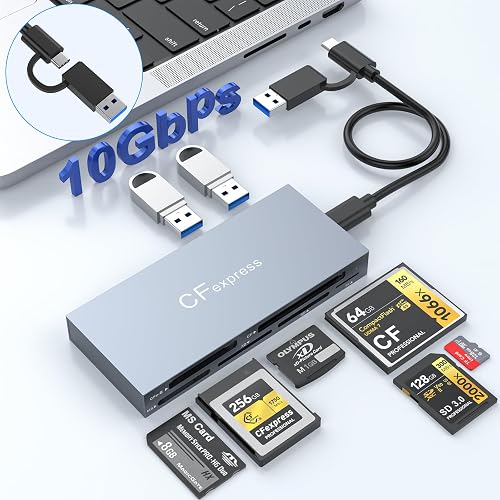 8 in 1 CFexpress Type B Card Reader 10Gbps Multi CF Express Reader Hub ...