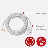 Brennenstuhl 3m Extension Cable White 13A BS Plug for Home Office Use view 2