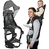 WIPHA Hiking Backpack Carrier, Lightweight Toddler Shoulder Carrier with Sun Shade, Saddle Toddler Backpack for Kids 6 Months
