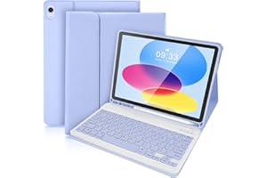 SOPPY Keyboard Case for iPad 10th Generation, Detachable Wireless Keyboard for iPad 10th Gen 10.9 in 2022 (A2696/A2757/A2777), Slim Keyboard Case with Pencil Holder for iPad 10th Gen 2022,PR