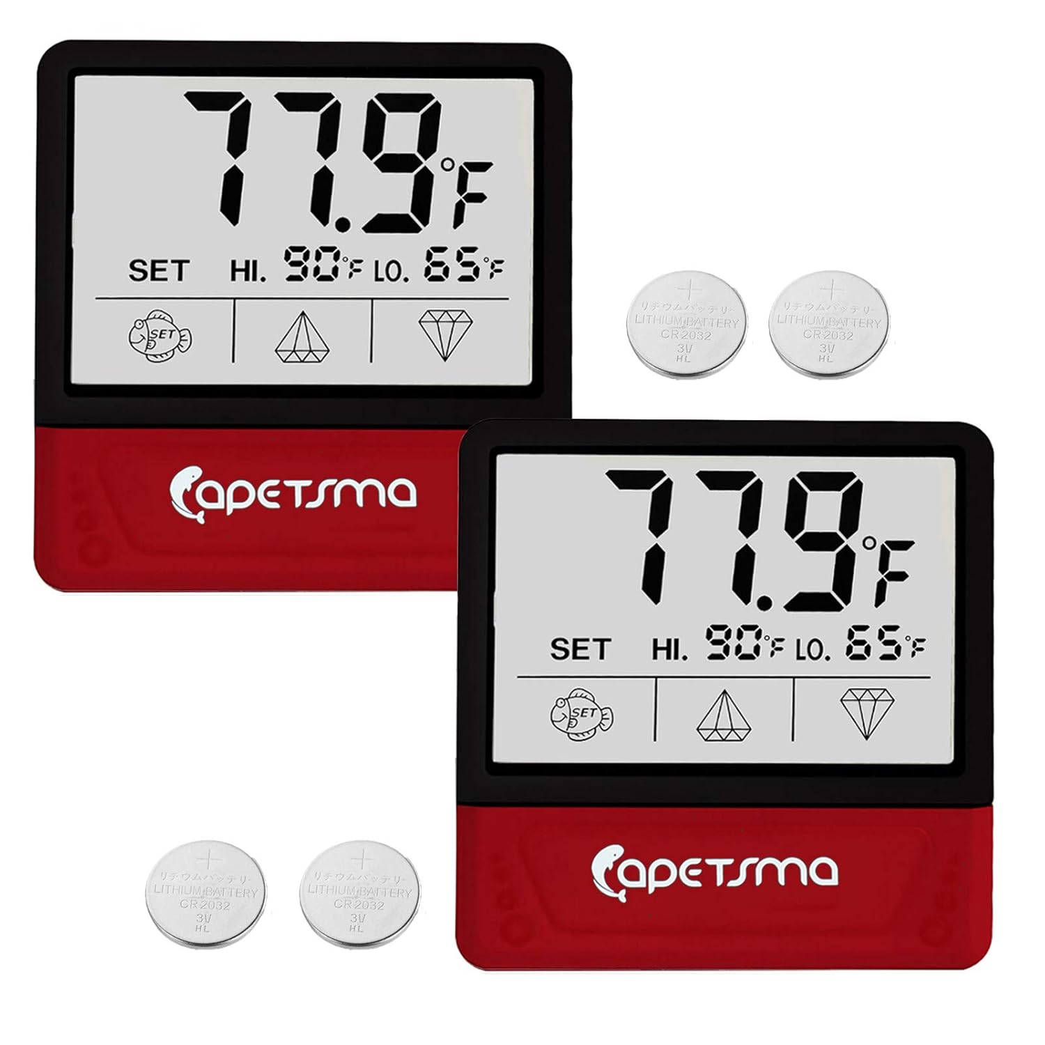 Aquarium Thermometer, LCD Digital Fish Tank Thermometer with Large