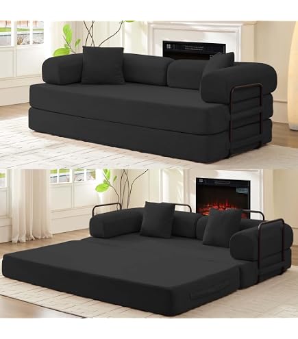 Black Sofa Set Fabric for Room, Couches and Living Area | Sturdy