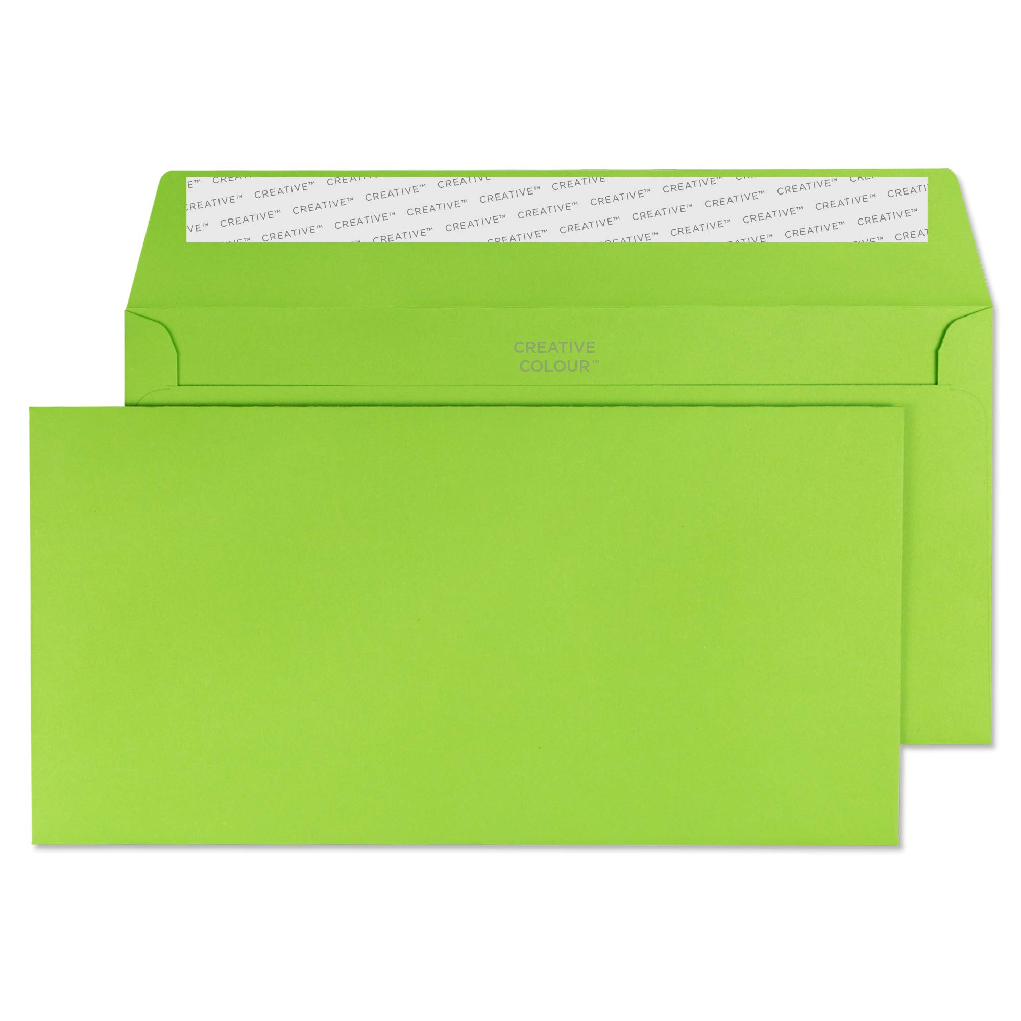 Blake Creative Colour DL+ 114 x 229 mm 120 gsm Peel & Seal Wallet Envelopes (25207) Lime Green - Pack of 25 — image 1