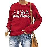 LAZYCHILD Christmas Tree Sweatshirt Women Merry Christmas Long Sleeve Shirt Pullover Top Xmas Holiday Sweatshirts