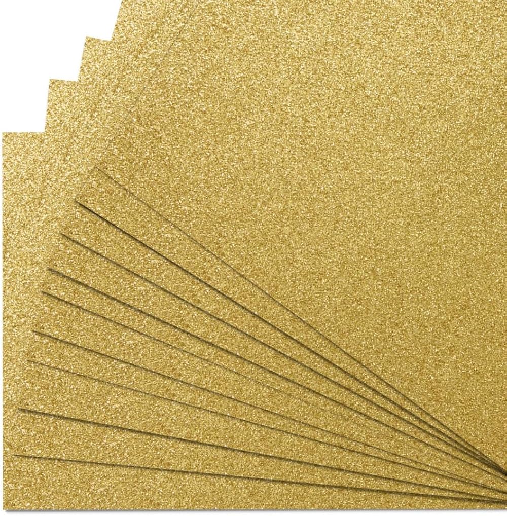 Springboard Supplies Gold Glitter Card Sheets A4 10-Pack 290gsm