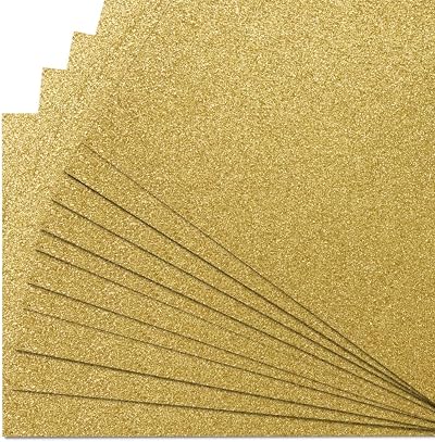 Springboard Supplies Gold Glitter Card Sheets A4 10-Pack 290gsm